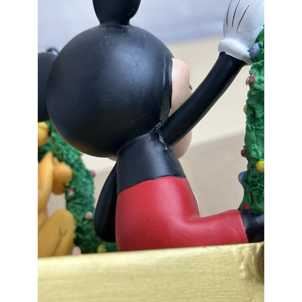 Disney Mickey Mouse & Pluto Garland Christmas Stocking Holder Hanger Vintage